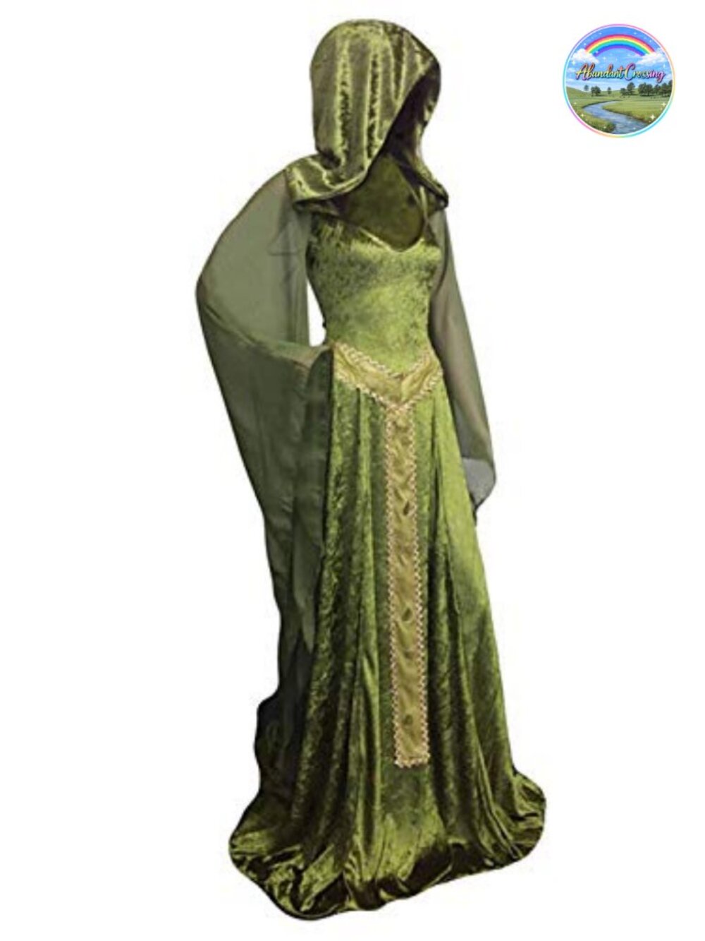 Velvet Medieval Renaissance Hooded Lace Up Gothic Gown Costume